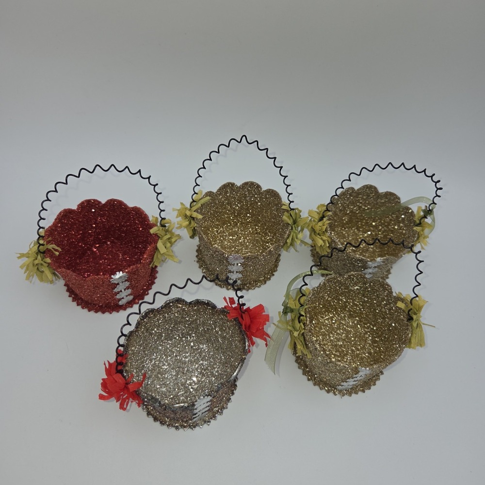 Lots of 5 Wendy Addison Original Gift Basket Paper Mache Christmas Decoration - Picture 3 of 8